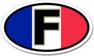 f france and french flag car bumper sticker decal oval - show your love for france and feel patriotic on the road! логотип