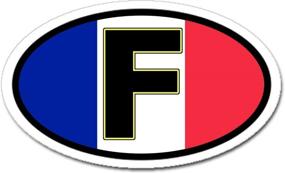 img 1 attached to F France and French Flag Car Bumper Sticker Decal Oval - Show Your Love for France and Feel Patriotic on the Road!