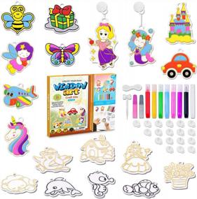 img 4 attached to Create Colorful Magic With 18PCS Window Art And Crafts Kit - Perfect DIY Project For Kids 6 And Up