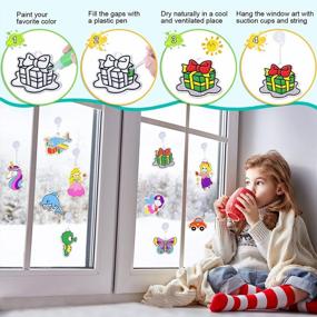 img 1 attached to Create Colorful Magic With 18PCS Window Art And Crafts Kit - Perfect DIY Project For Kids 6 And Up