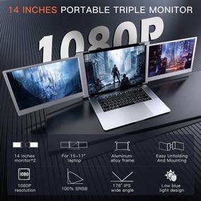 img 2 attached to S19 Portable Kickstand Compatible 14" HD HDMI Screen with Blue Light Filter, 1920x1080P and 60Hz - Dual 14 Inches Display by LIMINK