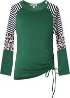 mirawise leopard stripes sleeve drawstring girls' clothing : tops, tees & blouses logo