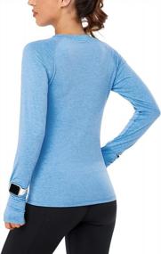 img 3 attached to Women'S Long Sleeve Workout Shirt For Yoga, Running, Sports, Exercise And Gym