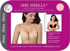 img 1 attached to Lace-Up Backless & Strapless Bra: Reusable Silicone Adhesive With Braza She Shells