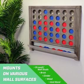 img 2 attached to Jumbo 4 In A Row Game With Coins - Wall-Mounted Giant Connect Four By GoSports