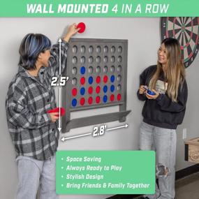 img 3 attached to Jumbo 4 In A Row Game With Coins - Wall-Mounted Giant Connect Four By GoSports