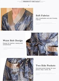 img 1 attached to GERINLY Men'S Silk Satin Bathrobe Short Sleeve Robe Luxury Kimono Nightgown Pajamas Loungwear Summer Spa