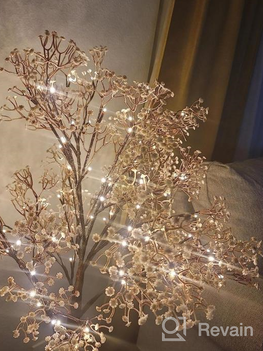 img 1 attached to Hairui Lighted Gypsophila Tree 4FT 90 LED Artificial Baby Breath Flowers With Lights For Wedding Party Winter Christmas Holiday Decoration review by Kerrick Restoration