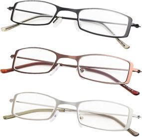 img 4 attached to Set of 3 Women's Lightweight Small Reading Glasses - Compact Little Readers for Improved Vision