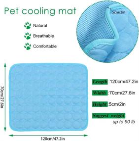 img 2 attached to Keep Your Furry Friends Cool And Comfortable With VeMee Cooling Mat Pad - XL Size, Ice Silk Material, Perfect For Kennels, Beds, And Car Seats!