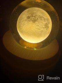 img 5 attached to Музыкальная шкатулка Galaxy FSIGOM 3D Crystal Ball со светодиодной проекцией и вращающимся светящимся дисплеем - идеальный подарок на день рождения и Рождество с деревянной основой