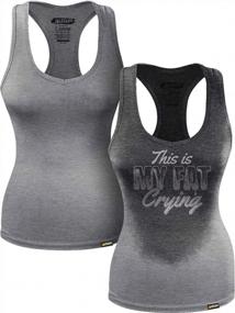 img 4 attached to Actizio Sweat Activated Funny Workout This Is My Fat Crying Women's Tank Top