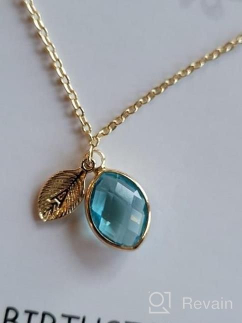 img 1 attached to Dazzle With The Me&Hz Dainty Birthstone Necklace: Personalized 14K Gold Filled Pendant For Girls And Women - Perfect Gift Option For Birthdays And Valentines' Day review by Michael Boyce