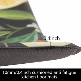 img 1 attached to 2-Piece SHACOS Lemon Kitchen Rugs Mats Set: Anti Fatigue, Non Slip, Waterproof Standing Mat For Kitchen Office Laundry Room - 17"X27.5",17"X47",Black