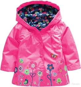 img 1 attached to 🌸 Waterproof Floral Hooded Coat Jacket Outwear Raincoat Hoodies for Baby Girls by Wennikids
