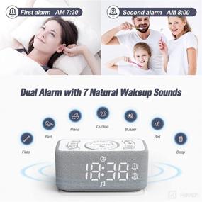 img 1 attached to ONLAKE Bedy White Noise Machine with Alarm Clock - 12 Sleep Soothing Sounds, Dual Alarm with 7 Wake Up Sounds, Auto-Off Timer, Battery Backup, Dimmable - Ideal Sound Machine for Baby, Kids, and Adults