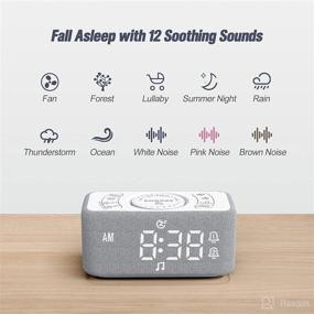 img 2 attached to ONLAKE Bedy White Noise Machine with Alarm Clock - 12 Sleep Soothing Sounds, Dual Alarm with 7 Wake Up Sounds, Auto-Off Timer, Battery Backup, Dimmable - Ideal Sound Machine for Baby, Kids, and Adults