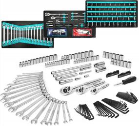 img 4 attached to DURATECH 149-Piece Mechanics Tool Set: SAE/Metric Sockets, 90-Tooth Ratchet & Wrench Set For Auto Repair