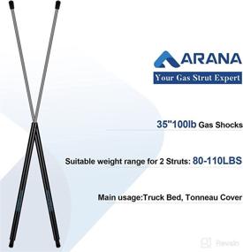 img 2 attached to 🚛 ARANA C1615953 35.43 inch Gas Shock Strut - Heavy Duty Support for Truck Bed, Camper Shell, RV Kitchen Door & More