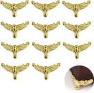 set of 25 antique brass tiny leg-shaped decorative feet corner protectors for jewelry and gift boxes, embossing wood cases, and decor, 36x198mm (gold) logo