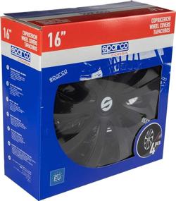 img 1 attached to 🚗 High-Quality Sparco SPC1670BK Sicilia Wheel Covers, Black, Set of 4, 16" - Enhance Your Vehicle's Style and Protection!