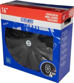 img 2 attached to 🚗 High-Quality Sparco SPC1670BK Sicilia Wheel Covers, Black, Set of 4, 16" - Enhance Your Vehicle's Style and Protection!