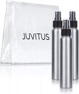 портативные и прочные алюминиевые флаконы с распылителем - получите наш набор из 3 упаковок juvitus mister с многоразовой емкостью 4 унции и дорожной сумкой! логотип