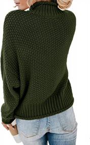 img 2 attached to Stay Cozy And Stylish With CHERFLY'S Women'S Turtleneck Sweater - Knitted Batwing Pullover With Comfortable Loose Fit
