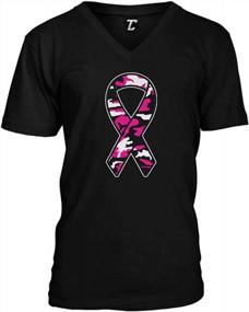 img 3 attached to Breast Cancer Awareness Unisex Camo Pink Ribbon V-Neck T-Shirt