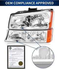 img 3 attached to 🚗 POLLY WALES 2003-2006 Silverado Headlight Assembly - Chrome Housing | Chevy Silverado 1500/2500/3500 Headlamp Replacement Left and Right