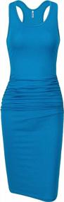 img 3 attached to Missufe Women'S Sleeveless Racerback Tank Ruched Bodycon Sundress Midi Fitted Casual Dress