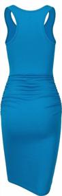 img 2 attached to Missufe Women'S Sleeveless Racerback Tank Ruched Bodycon Sundress Midi Fitted Casual Dress