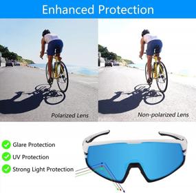 img 2 attached to Xiyalai Polarized Cycling Sunglasses For Men And Women - 4 Interchangeable Lens For Driving & Baseball Glasses