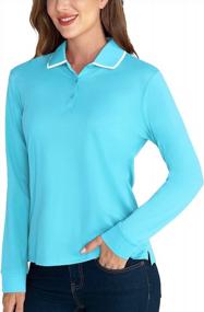 img 4 attached to Womens' Long Sleeve Golf Polo Shirts With Collar, UPF 50+ Sun Protection – Hiverlay