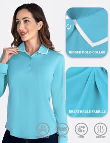 img 3 attached to Womens' Long Sleeve Golf Polo Shirts With Collar, UPF 50+ Sun Protection – Hiverlay