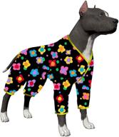 lovinpet large dog pajamas: post-surgery wear with evie tossed floral black prints - lightweight pullover pjs for large puppies, uv protection and anxiety relief логотип