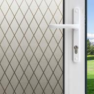 frosted lattice window film for privacy control: gila 50188238 static cling, 36x 78-inch, white logo