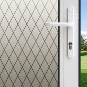 img 4 attached to Frosted Lattice Window Film For Privacy Control: Gila 50188238 Static Cling, 36X 78-Inch, White