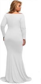 img 3 attached to Stunning Plus Size Off-Shoulder Gown For Formal Occasions - LALAGEN Women'S Long Sleeve Dress