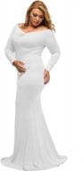 stunning plus size off-shoulder gown for formal occasions - lalagen women's long sleeve dress logo