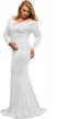stunning plus size off-shoulder gown for formal occasions - lalagen women's long sleeve dress logo