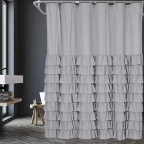 img 4 attached to HIG Handmade Ruffle Shower Curtain Great For Showers & Bathtubs - Quick Drying - 12 Buttonholes Design - Easy To Install - Fade Resistant And Opaque(Arya-Gray, 72" L X 72" W)