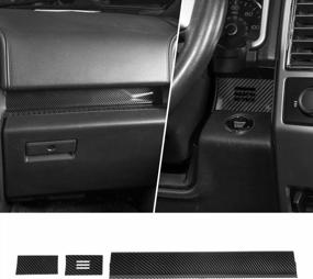 img 4 attached to Voodonala For F-150 Central Control Accessories Decoration Trim For 2015-2020 Ford F150, ABS Carbon Fiber 3Pcs (Height 2.51Inch)