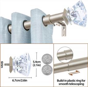 img 2 attached to Upgrade Your Windows With KAMANINA 1 Inch Curtain Rods - 36 To 72 Inches (3-6 Feet) - Elegant Acrylic Crystal Ends - Available In Champagne Gold