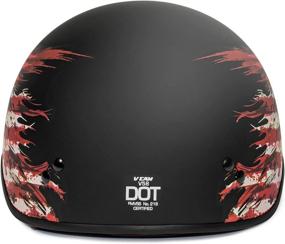 img 1 attached to 🔒 Enhanced Safety and Comfort: VCAN Cruiser Half Face Motorcycle Helmet with Drop-Down Sun Visor, Removable Peak and Quick Release Buckle