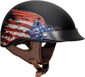 img 2 attached to 🔒 Enhanced Safety and Comfort: VCAN Cruiser Half Face Motorcycle Helmet with Drop-Down Sun Visor, Removable Peak and Quick Release Buckle