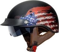 🔒 enhanced safety and comfort: vcan cruiser half face motorcycle helmet with drop-down sun visor, removable peak and quick release buckle logo