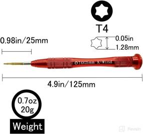 img 1 attached to 🔩 T4 Торкс-отвертка: идеальный инструмент для сборки колонок и компьютеров, катушек Shimano и солнцезащитных очков Oakley TwoFace - высокая точность, магнитный наконечник, 360° вращающаяся крышка.