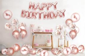 img 1 attached to 🎉 PartyForever Rose Gold Happy Birthday Balloons: 16-Inch Letters Banner for Girls and Women - Decorations and Supplies