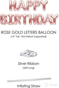 img 3 attached to 🎉 PartyForever Rose Gold Happy Birthday Balloons: 16-Inch Letters Banner for Girls and Women - Decorations and Supplies